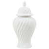 Accessories Fifty Five South Decorative Bowls Plates and Bottles | Damson Small Ceramic White Jar