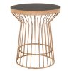 FURNITURE Fifty Five South Side Tables | Alvaro Copper Finish Round Side Table