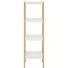 FURNITURE Premier Storage | Nostra Four Tiered White And Natural Shelf Unit