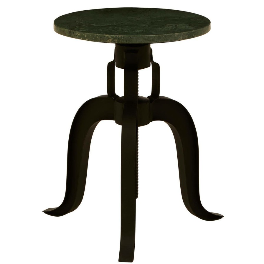 FURNITURE Fifty Five South Side Tables | Vasco 3 Leg Bar Stool With Green Marble Top