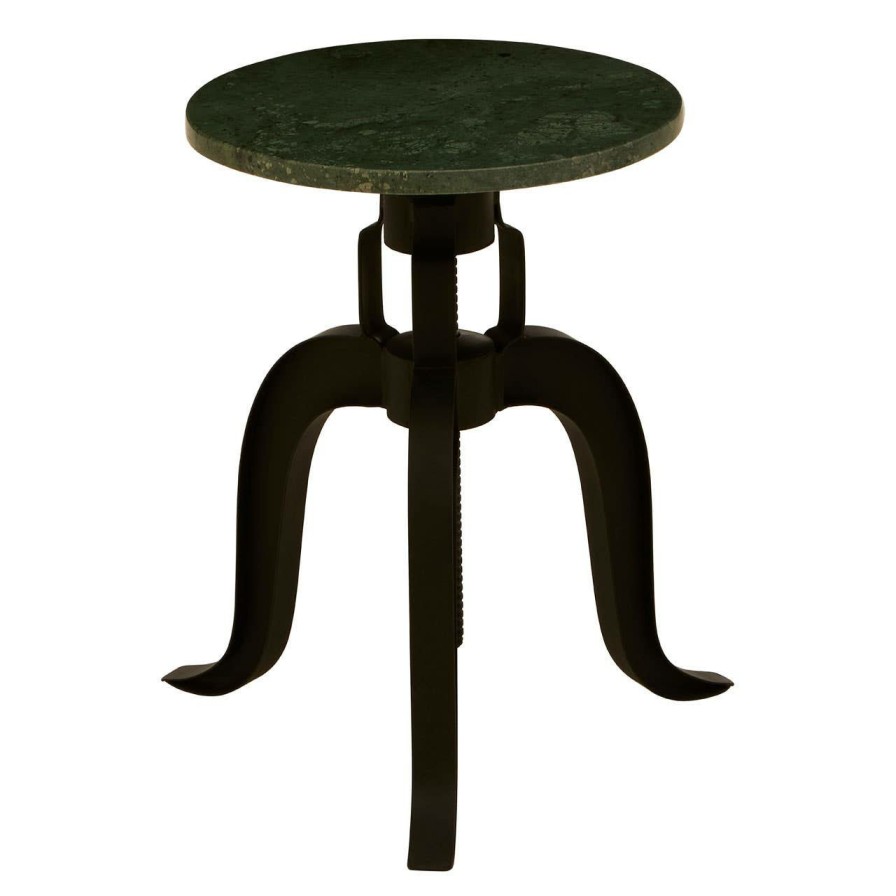 FURNITURE Fifty Five South Side Tables | Vasco 3 Leg Bar Stool With Green Marble Top