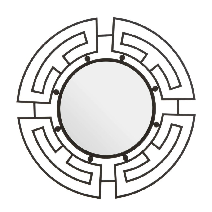 Bathe and Utility Fifty Five South Mirrors | Jalal Black Metal Frame Round Wall Mirror