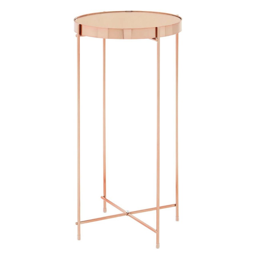 FURNITURE Premier Side Tables | Allure Pink Mirror Tall Side Table