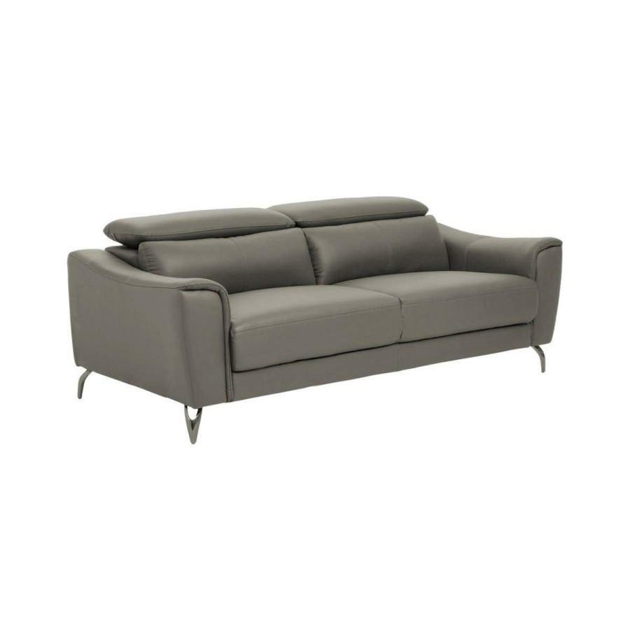FURNITURE Fifty Five South Seating | Padua 3 Seat Grey Leather Sofa