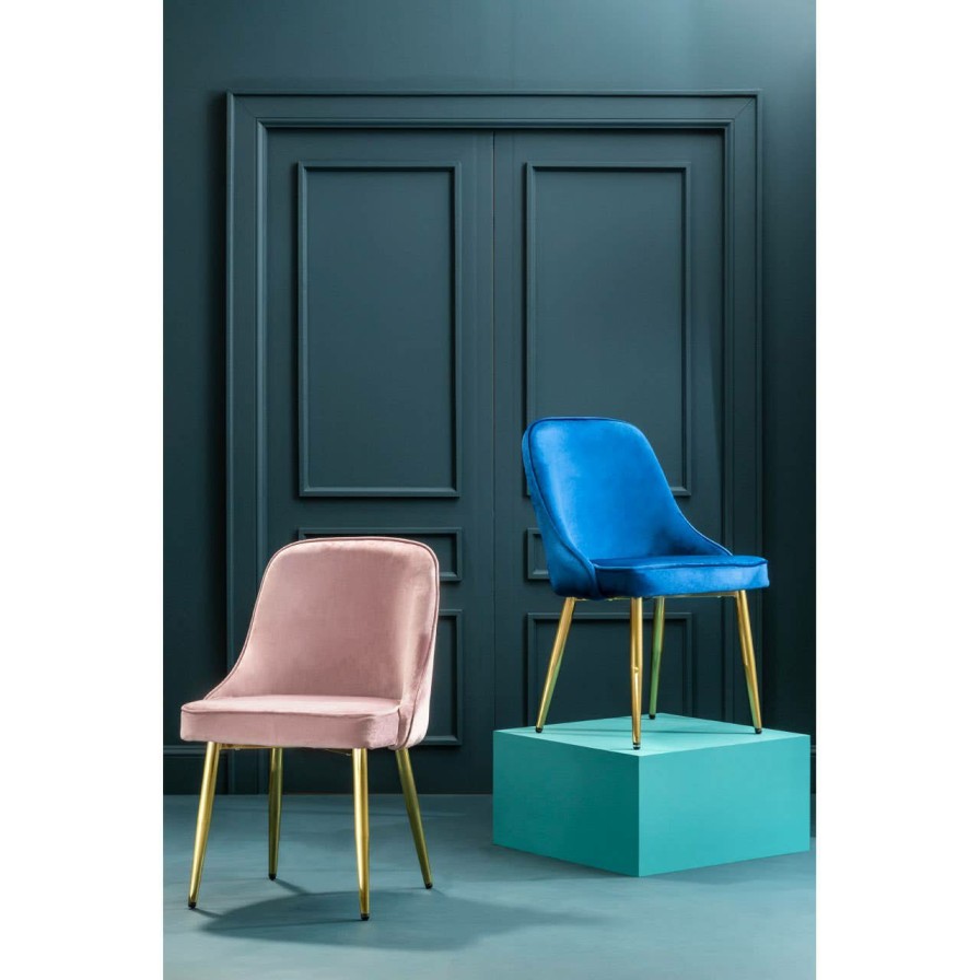 FURNITURE Premier Seating | Demi Dusky Pink Velvet Dining Chair