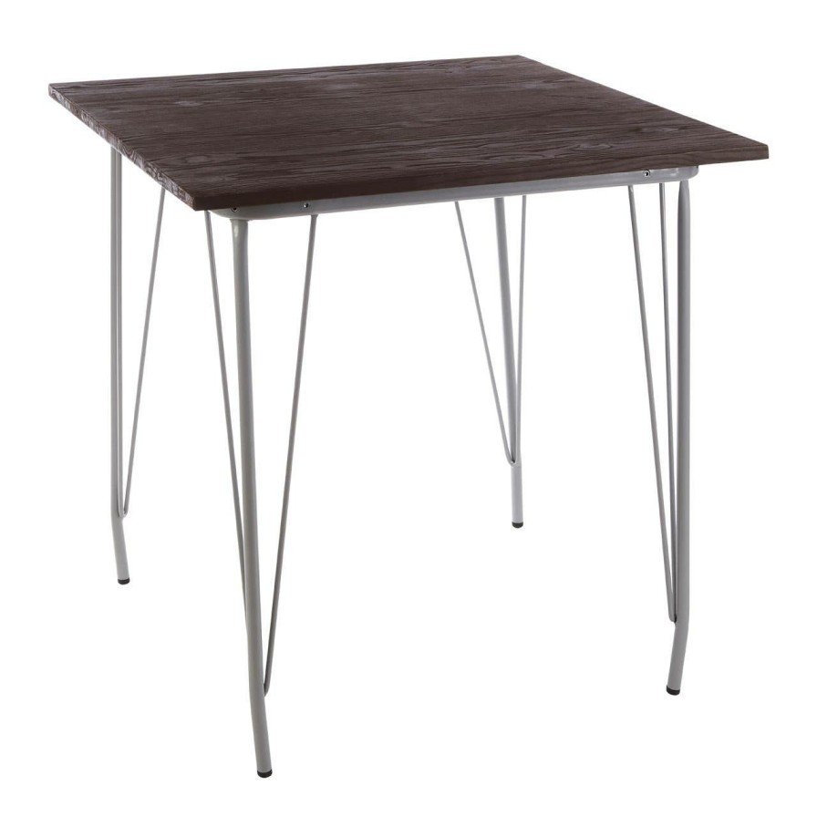FURNITURE Premier Side Tables | District Grey Metal And Elm Wood Table
