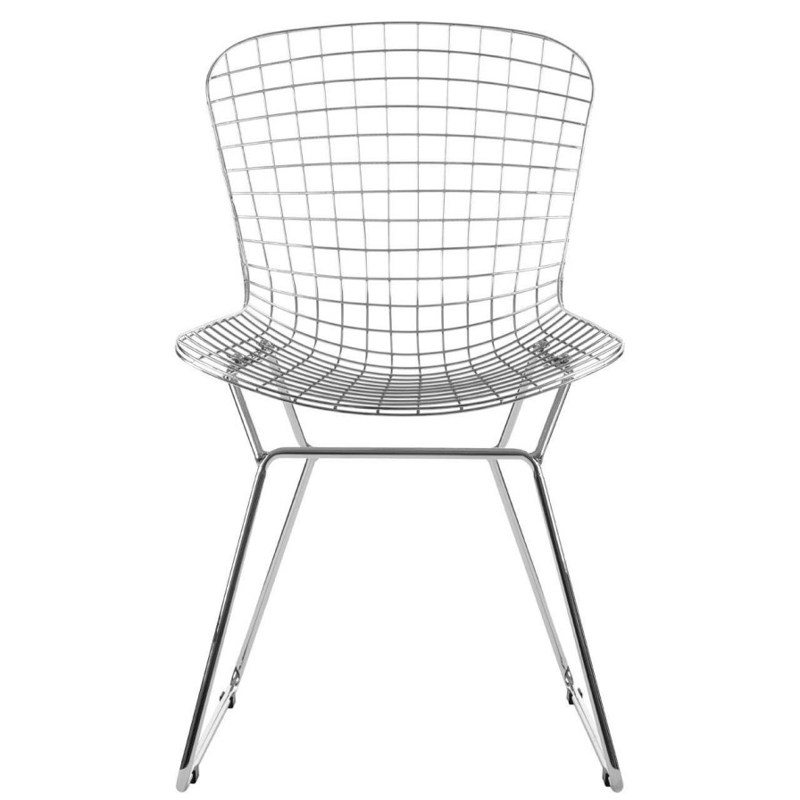 FURNITURE Premier Conservatory | District Chrome Metal Grid Frame Wire Chair