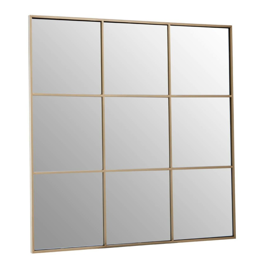 Bathe and Utility Premier Mirrors | Grid Wall Mirror With Gold Finish Frame
