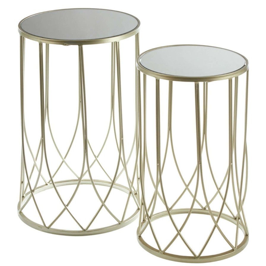 FURNITURE Premier Side Tables | Avantis Black Top Champagne Tables