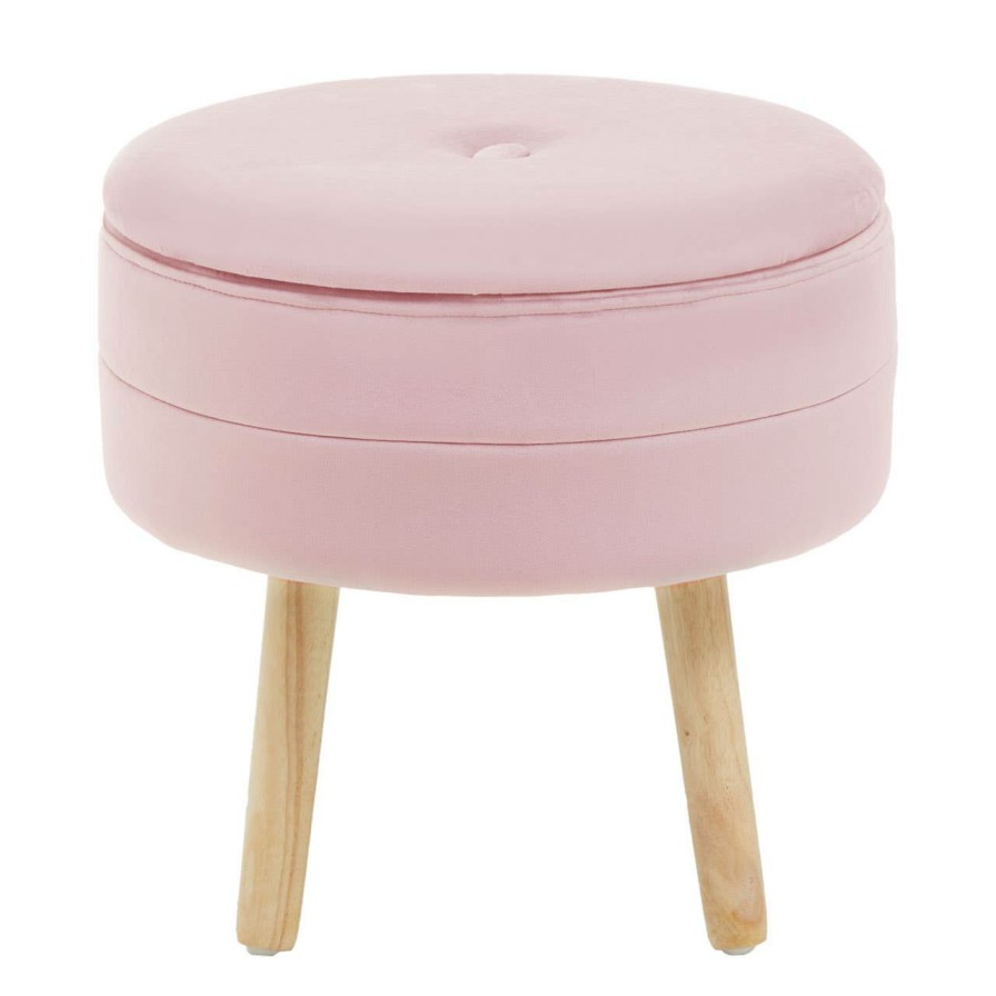 FURNITURE Premier Seating | Ivy Pink Velvet Stool