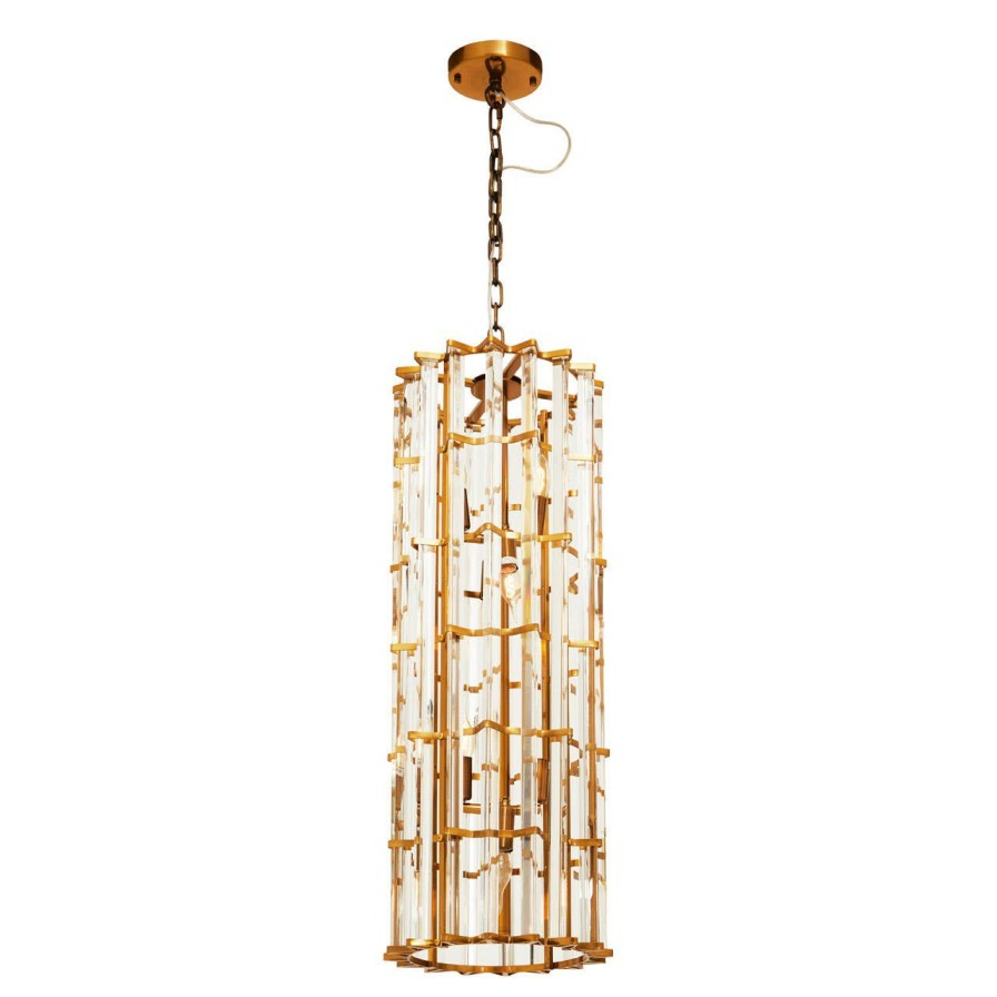 Accessories Fifty Five South Ceiling Lights | Karli Brass Finish Vertical Light
