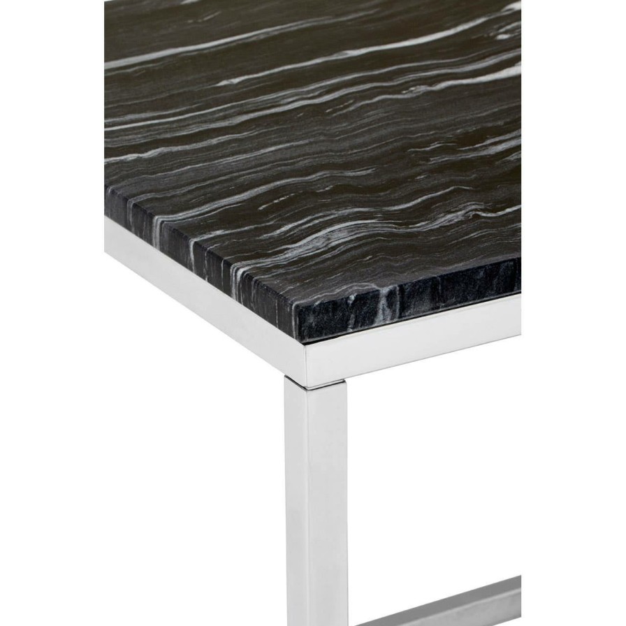FURNITURE Premier Side Tables | Allure Square Black And White Marble End Table