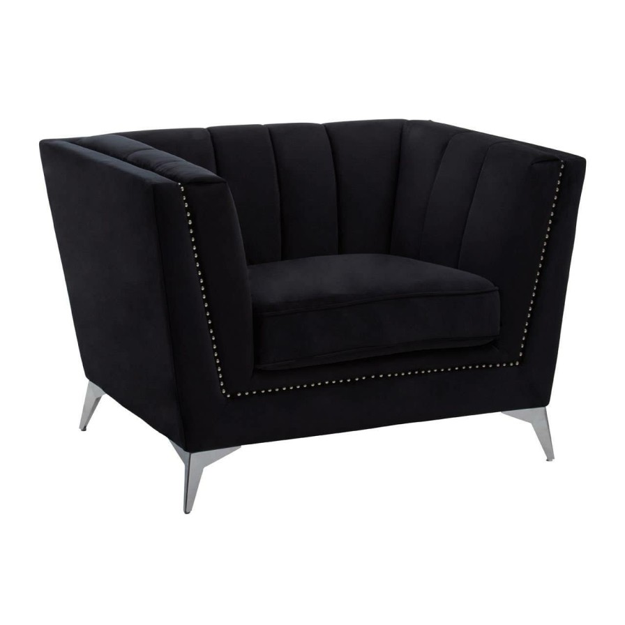 FURNITURE Premier Seating | Hansa Black Velvet Chair
