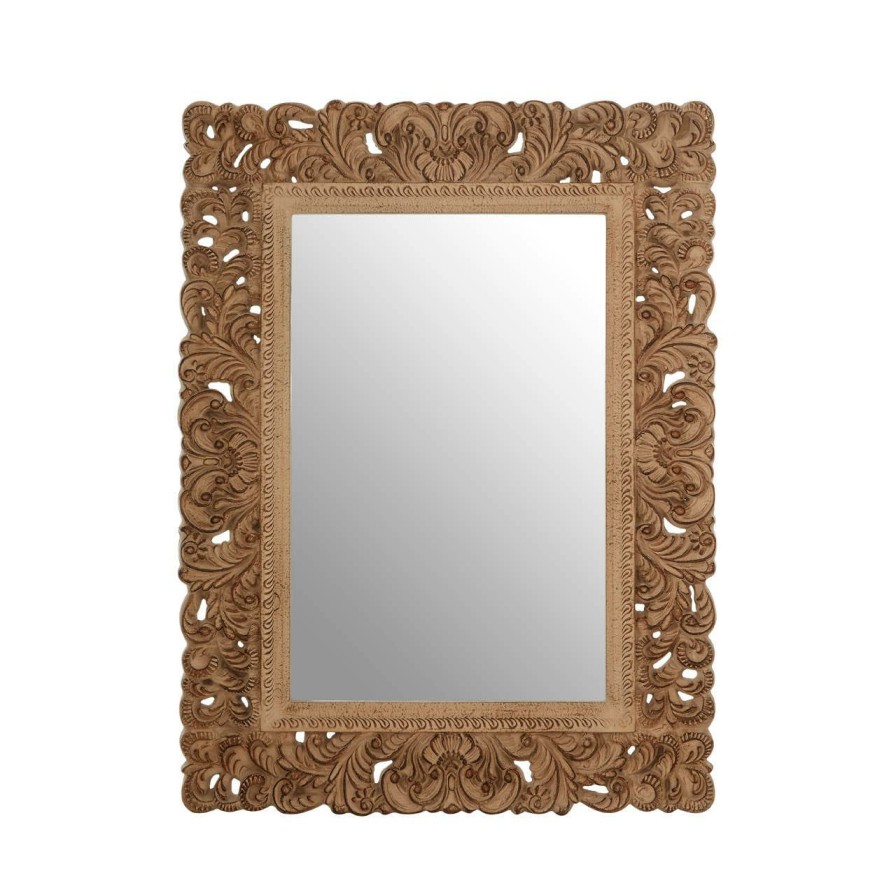 Bathe and Utility Premier Mirrors | Antique Brown Rectangular Leaf Wall Mirror