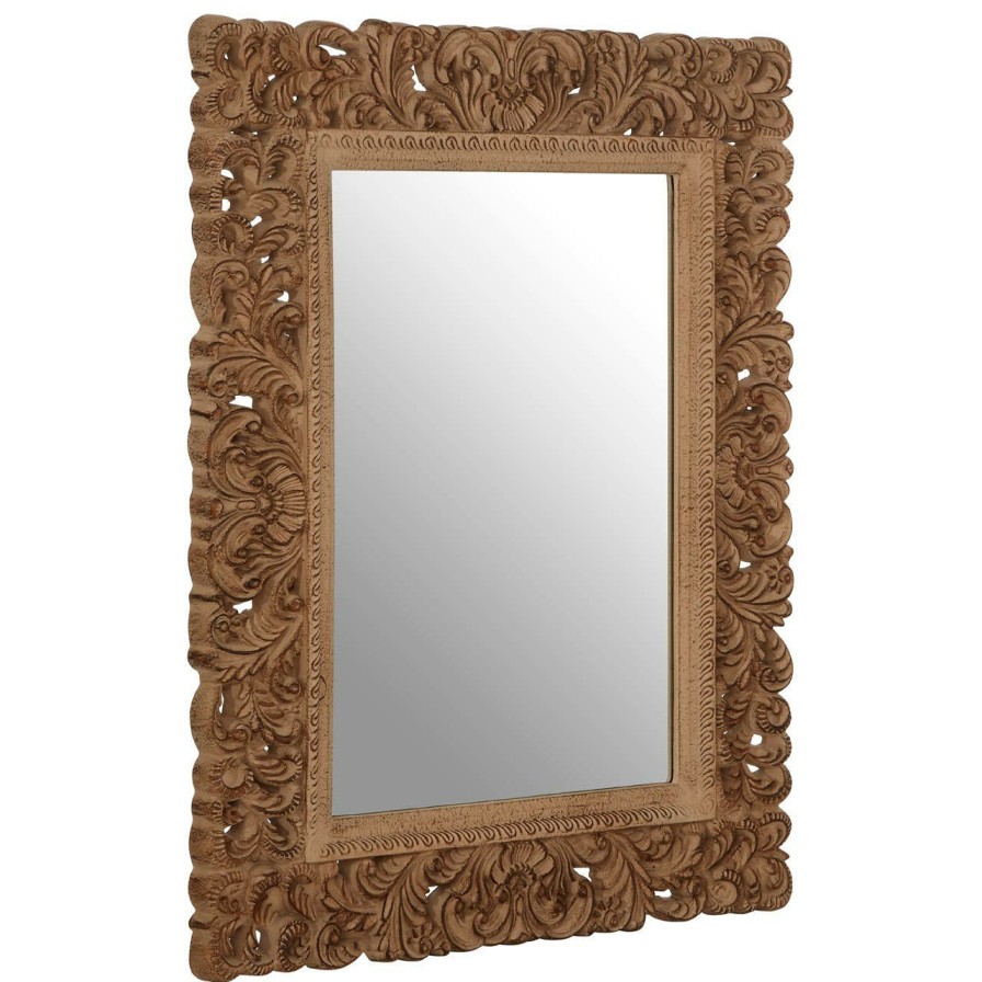 Bathe and Utility Premier Mirrors | Antique Brown Rectangular Leaf Wall Mirror