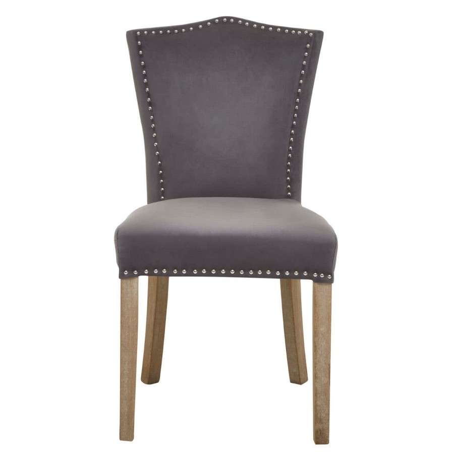 FURNITURE Fifty Five South Seating | Kensington Townhouse Grey Velvet Dining Chair