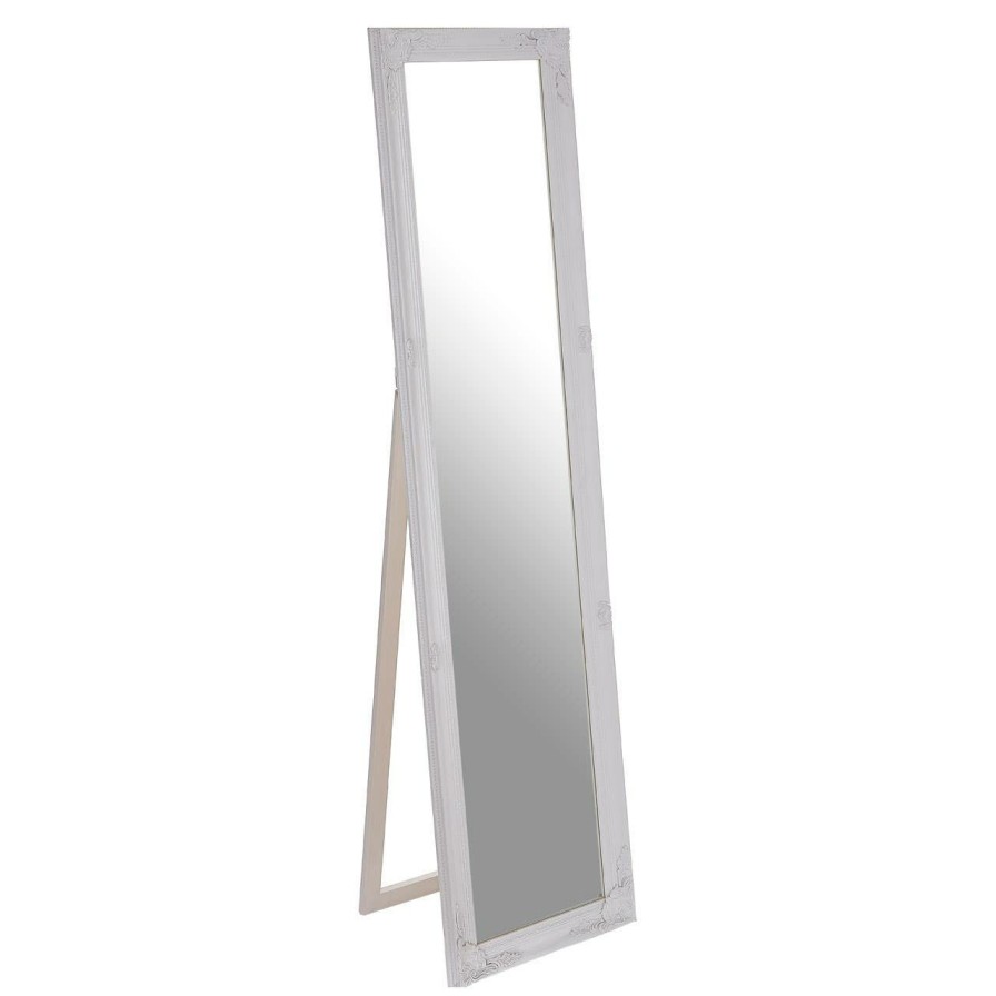 Bathe and Utility Premier Mirrors | Elizabeth White Wood Floor Standing Mirror
