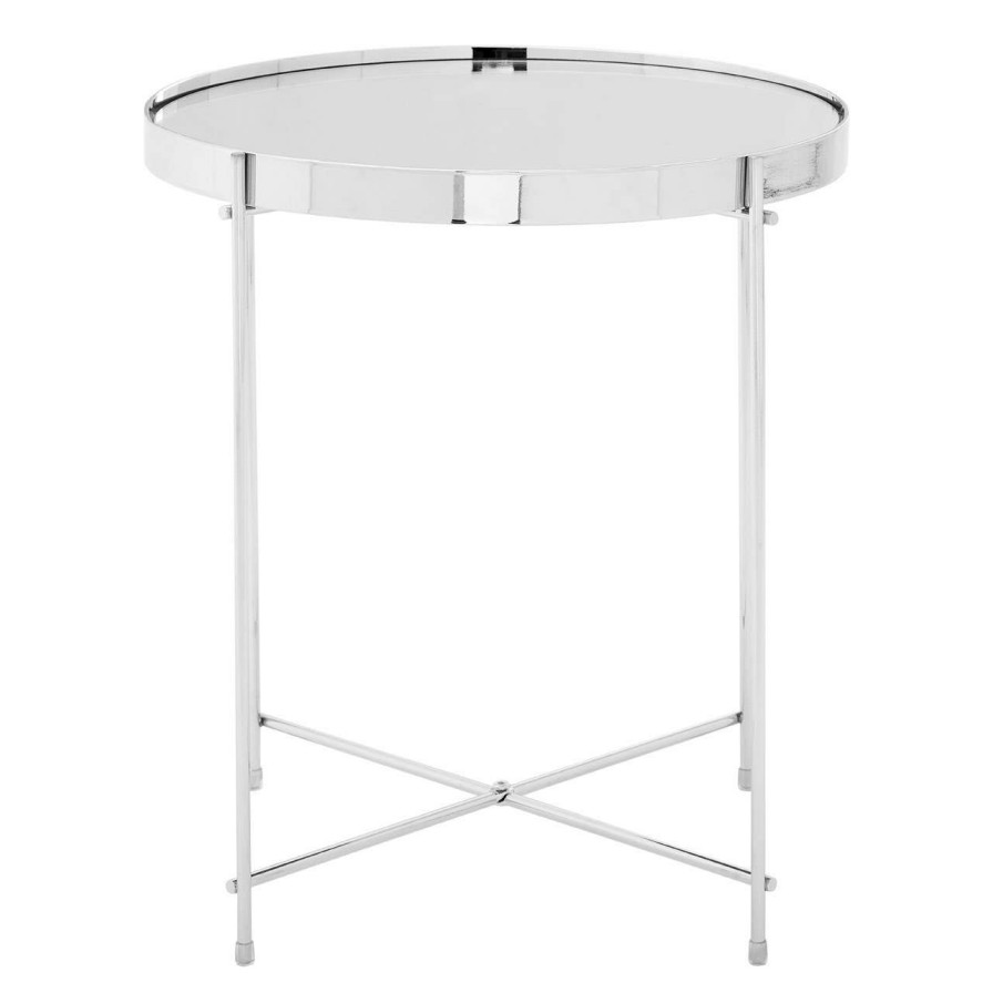 FURNITURE Premier Side Tables | Allure Silver Mirrored Glass Side Table