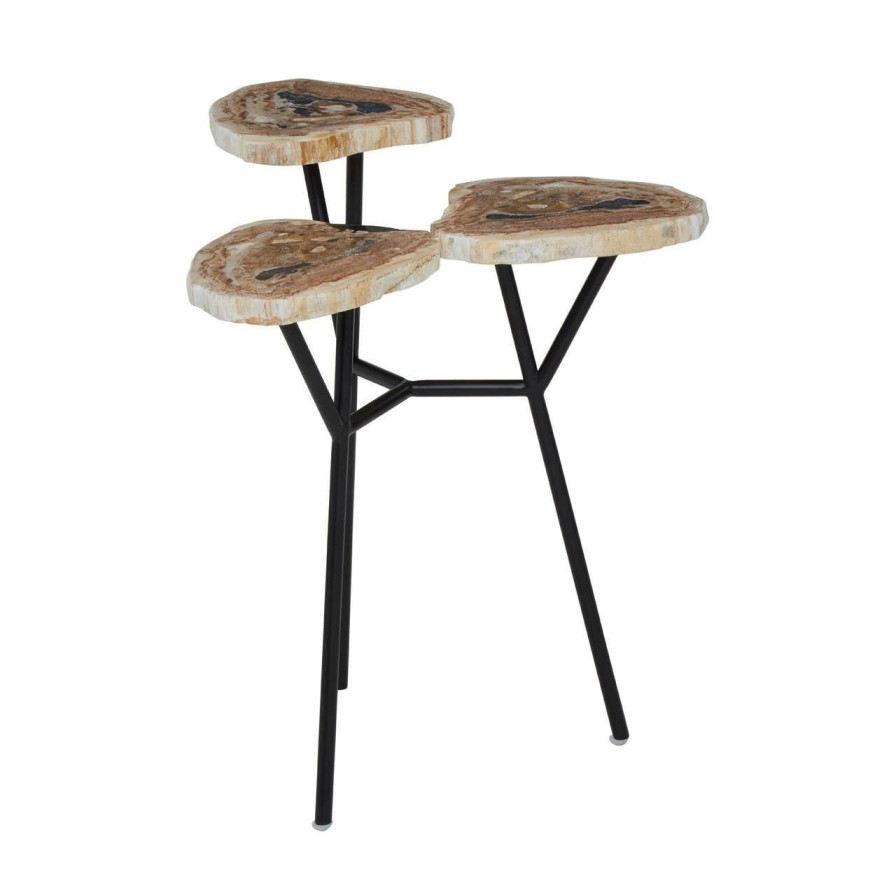 FURNITURE Fifty Five South Side Tables | Relic Side Table With Petrified Wood Top