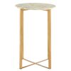 FURNITURE Fifty Five South Side Tables | Templar White Marble Table With Lattice Base