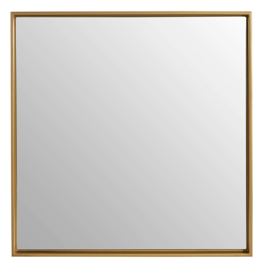 Bathe and Utility Premier Mirrors | Ando Medium Square Gold Finish Wall Mirror