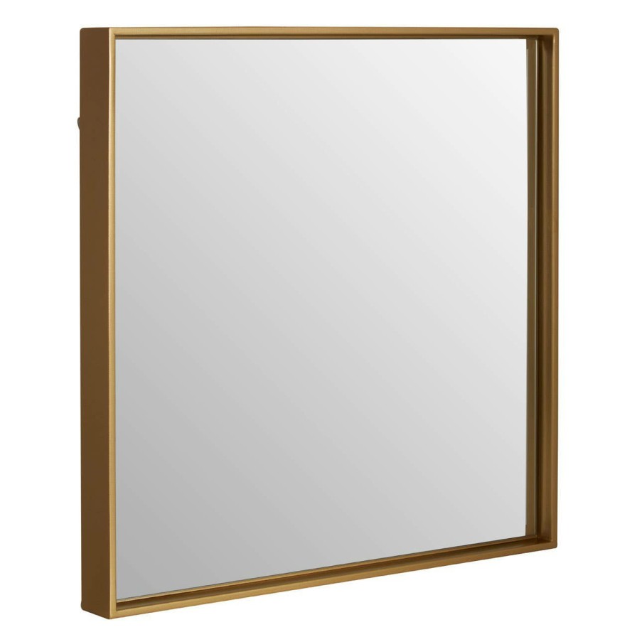 Bathe and Utility Premier Mirrors | Ando Medium Square Gold Finish Wall Mirror