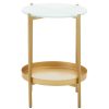 FURNITURE Fifty Five South Side Tables | Pali Two Tier Glass And Iron Side Table