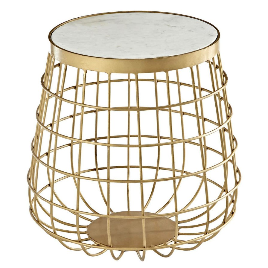 FURNITURE Fifty Five South Side Tables | Nirav White Marble Top Side Table