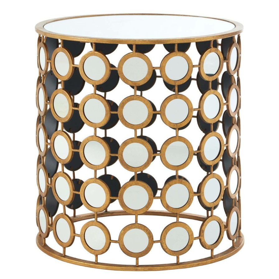 FURNITURE Premier Side Tables | Zariah Gold Finish Mirror Side Table