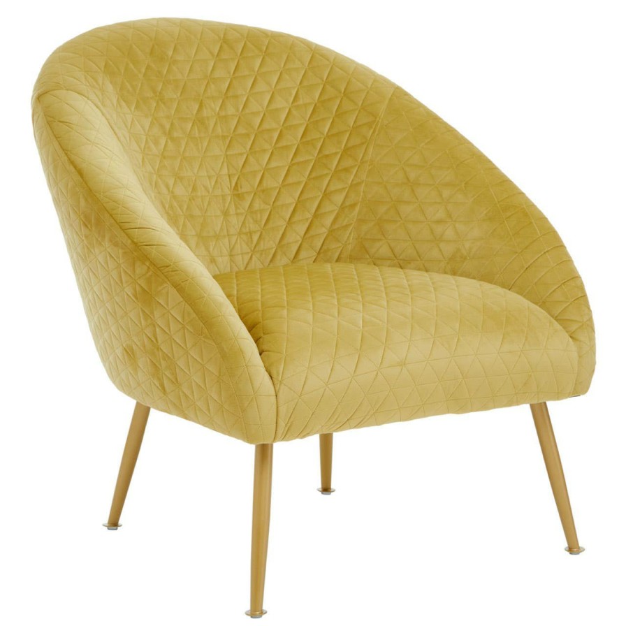 FURNITURE Fifty Five South Seating | Tania Gold Velvet Occasional Chair
