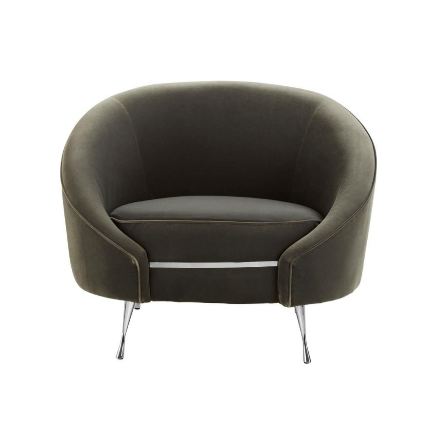 FURNITURE Fifty Five South Seating | Manhattan Grey Velvet Armchair