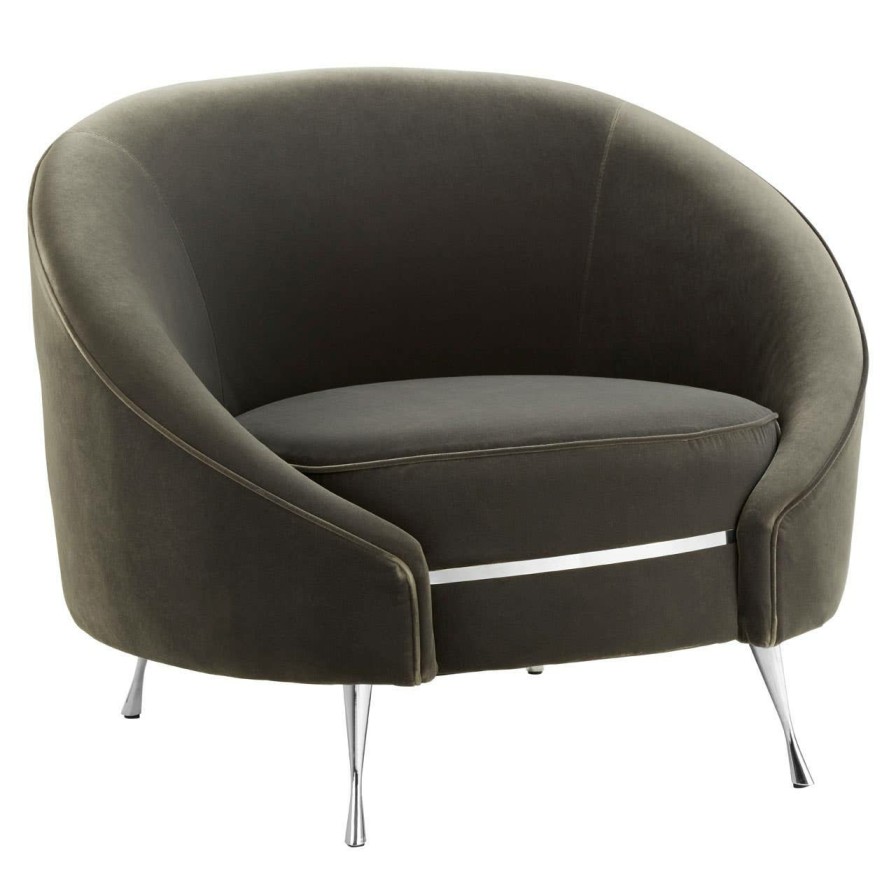 FURNITURE Fifty Five South Seating | Manhattan Grey Velvet Armchair