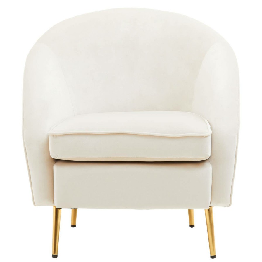 FURNITURE Fifty Five South Armchairs | Yasmeen Beige Velvet Armchair