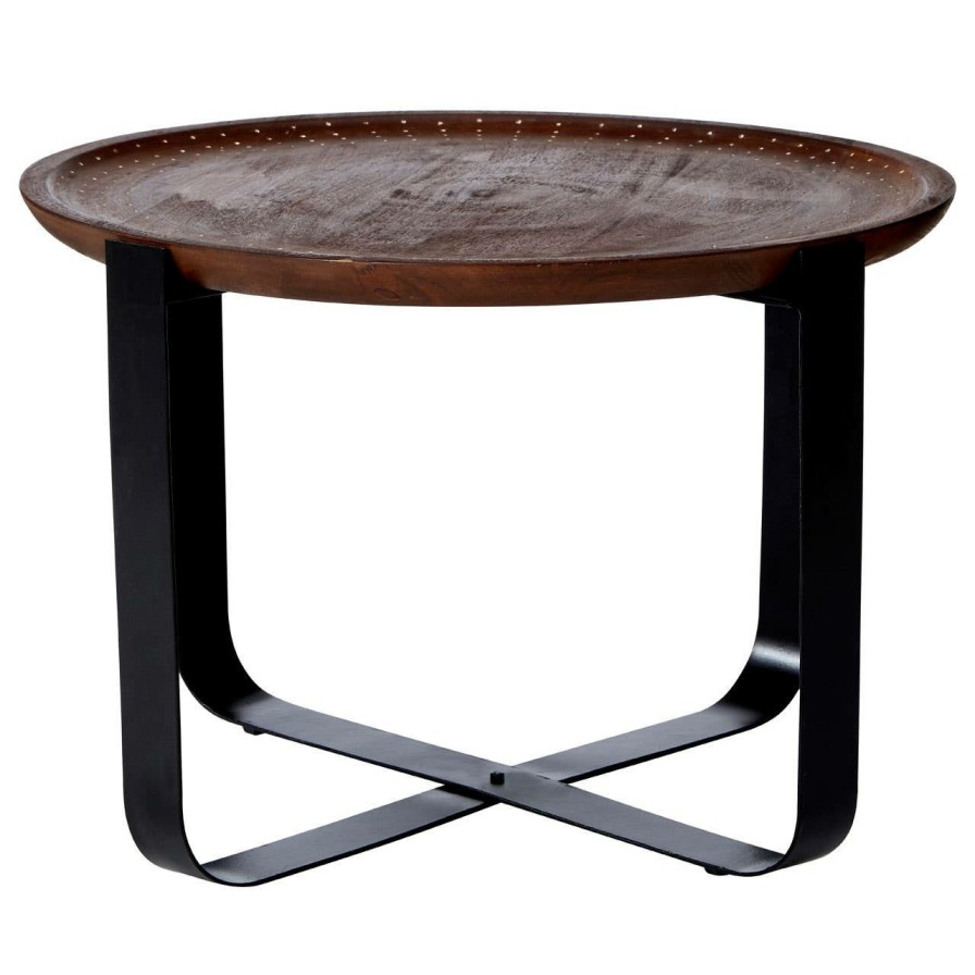 FURNITURE Fifty Five South Side Tables | Templar Mango Wood Round Table