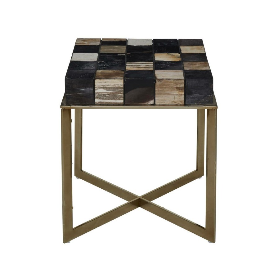 FURNITURE Fifty Five South Side Tables | Relic Side Table With Brass Finish