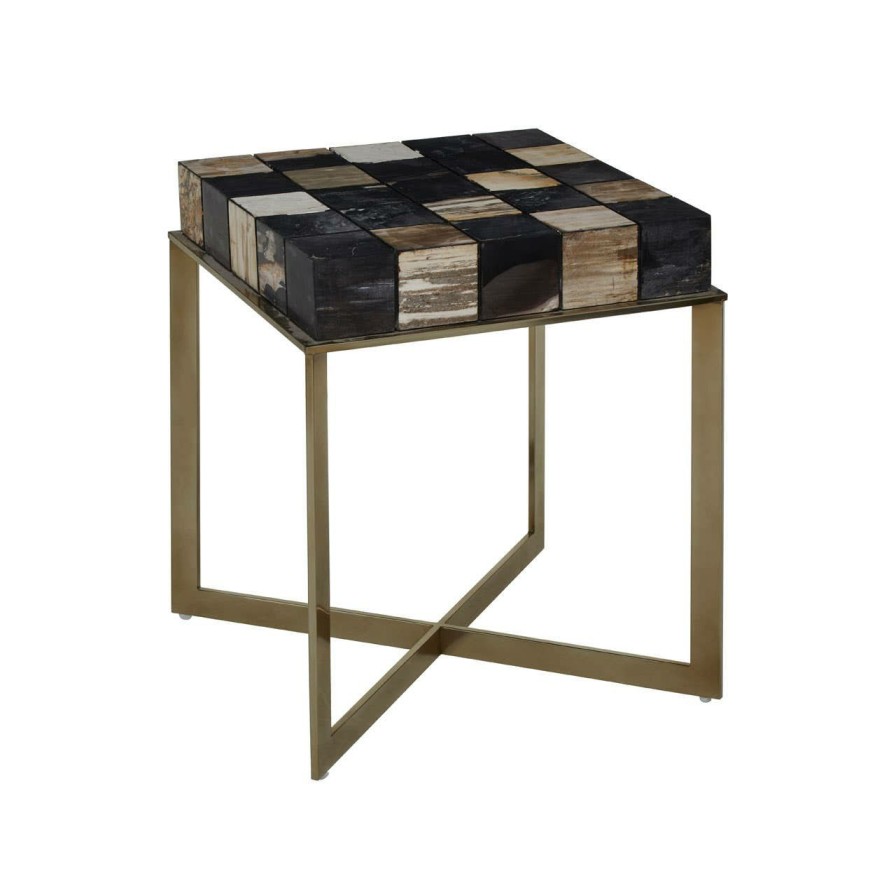 FURNITURE Fifty Five South Side Tables | Relic Side Table With Brass Finish