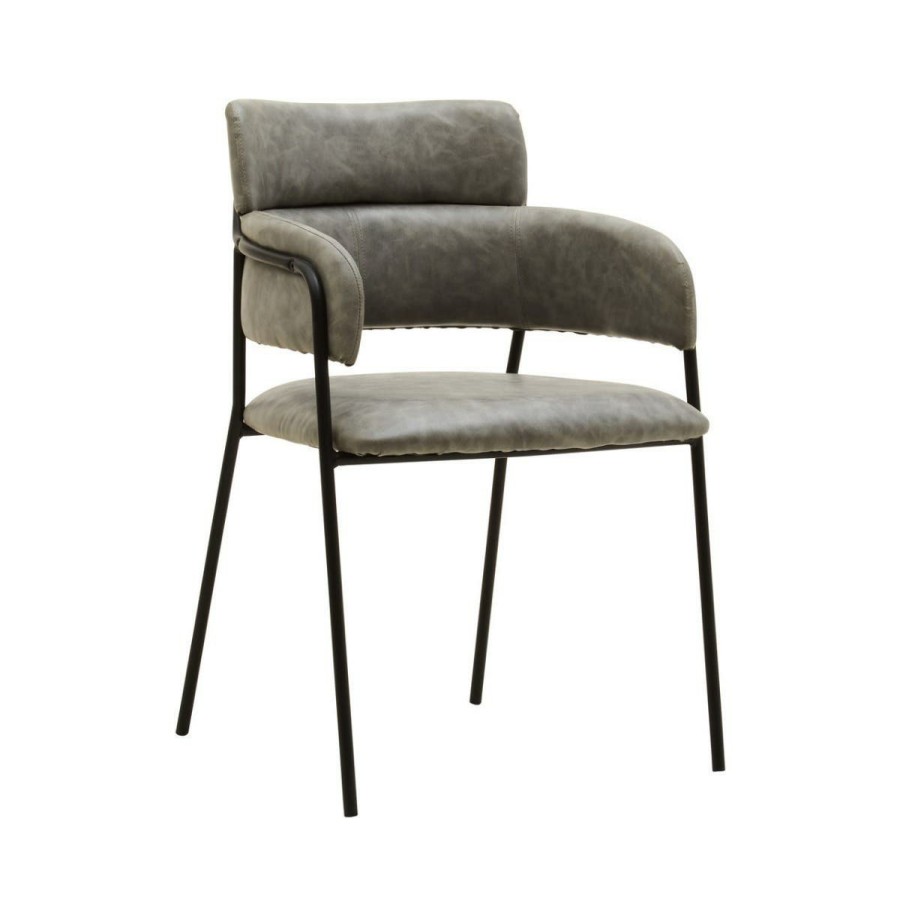 FURNITURE Fifty Five South Seating | Tamzin Grey Faux Leather Dining Chair