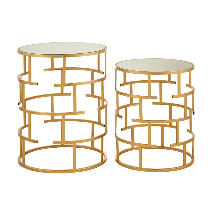 FURNITURE Premier Side Tables | Avantis Set Of 2 Maze Design Side Tables
