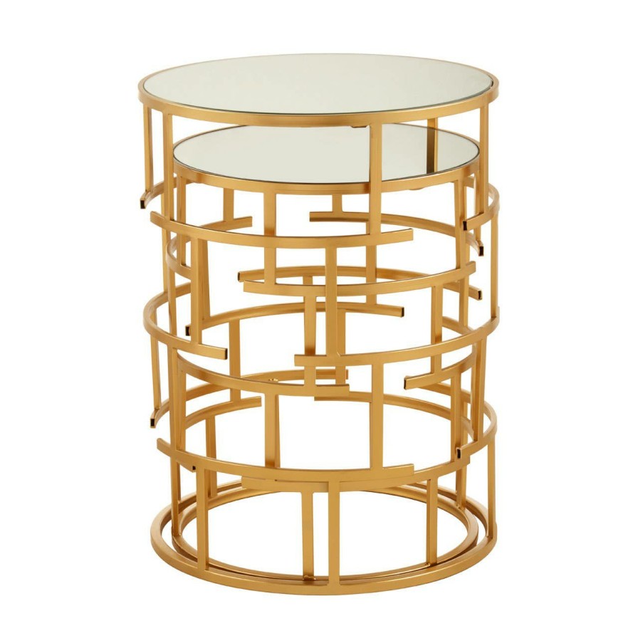 FURNITURE Premier Side Tables | Avantis Set Of 2 Maze Design Side Tables
