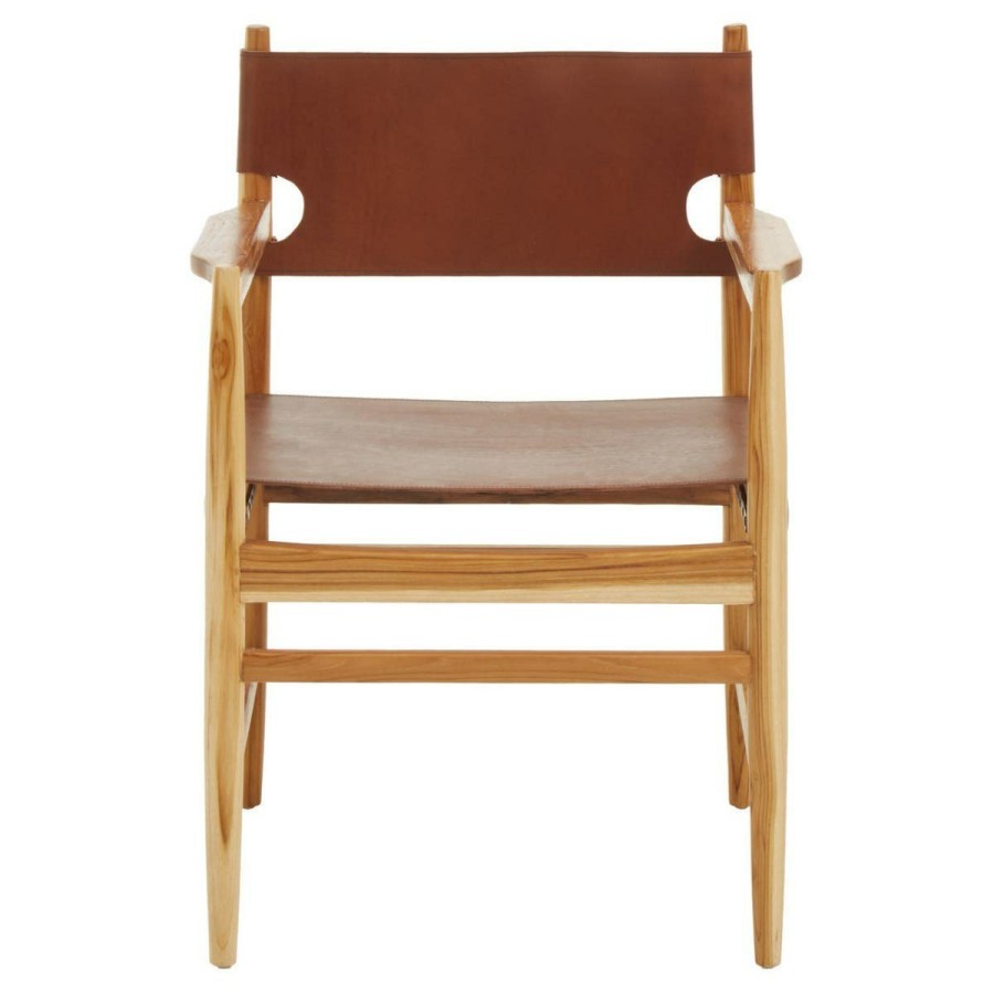 FURNITURE Fifty Five South Statement Chairs | Kendari Antique Brown Leather Chair