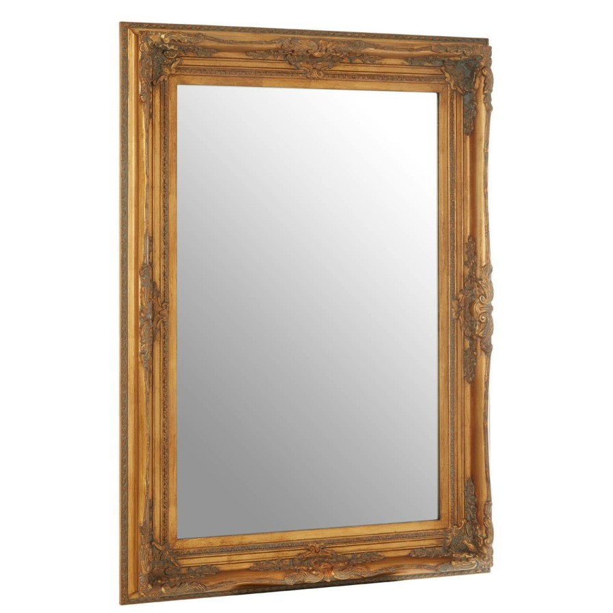 Bathe and Utility Premier Mirrors | Baroque Rectangular Antique Gold Wall Mirror