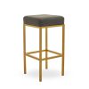 FURNITURE Premier Bar Seating | Baina Dark Grey Pu And Gold Finish Bar Stool