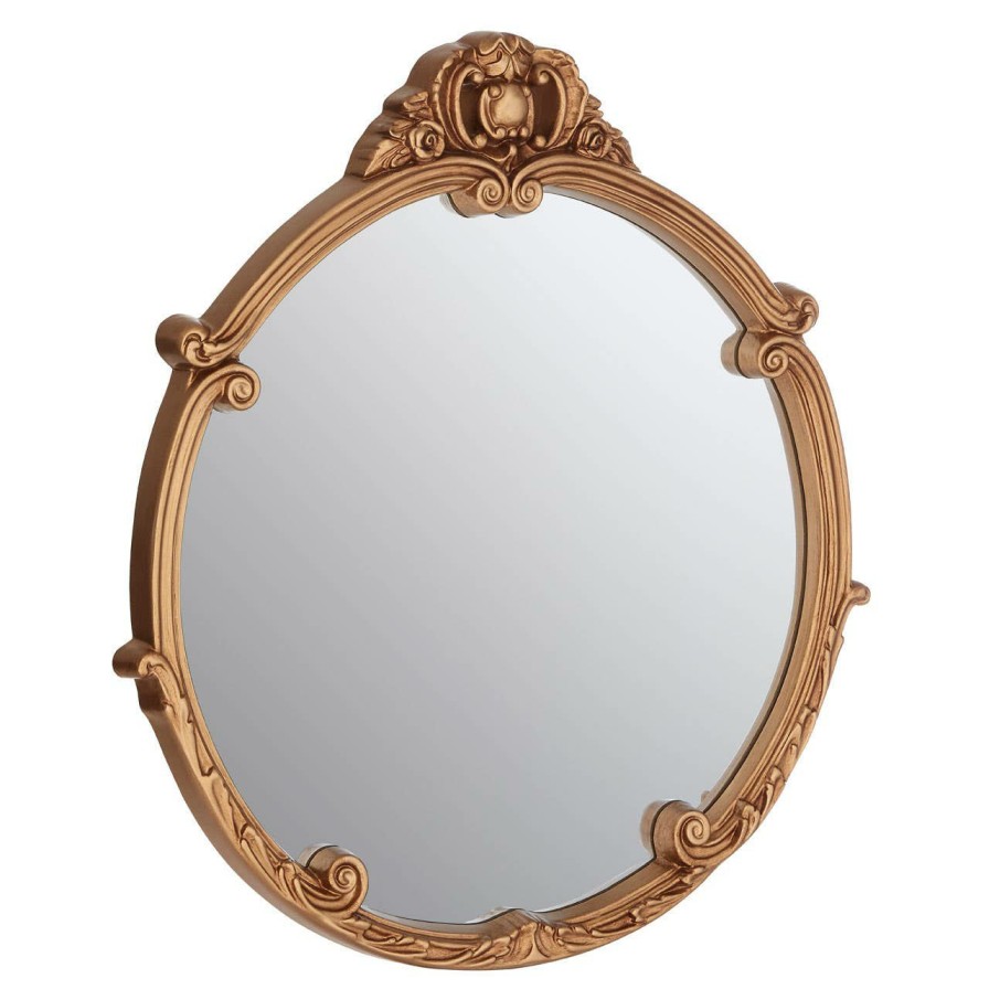 Bathe and Utility Premier Mirrors | Gold Finish Round Acanthus Leaf Wall Mirror