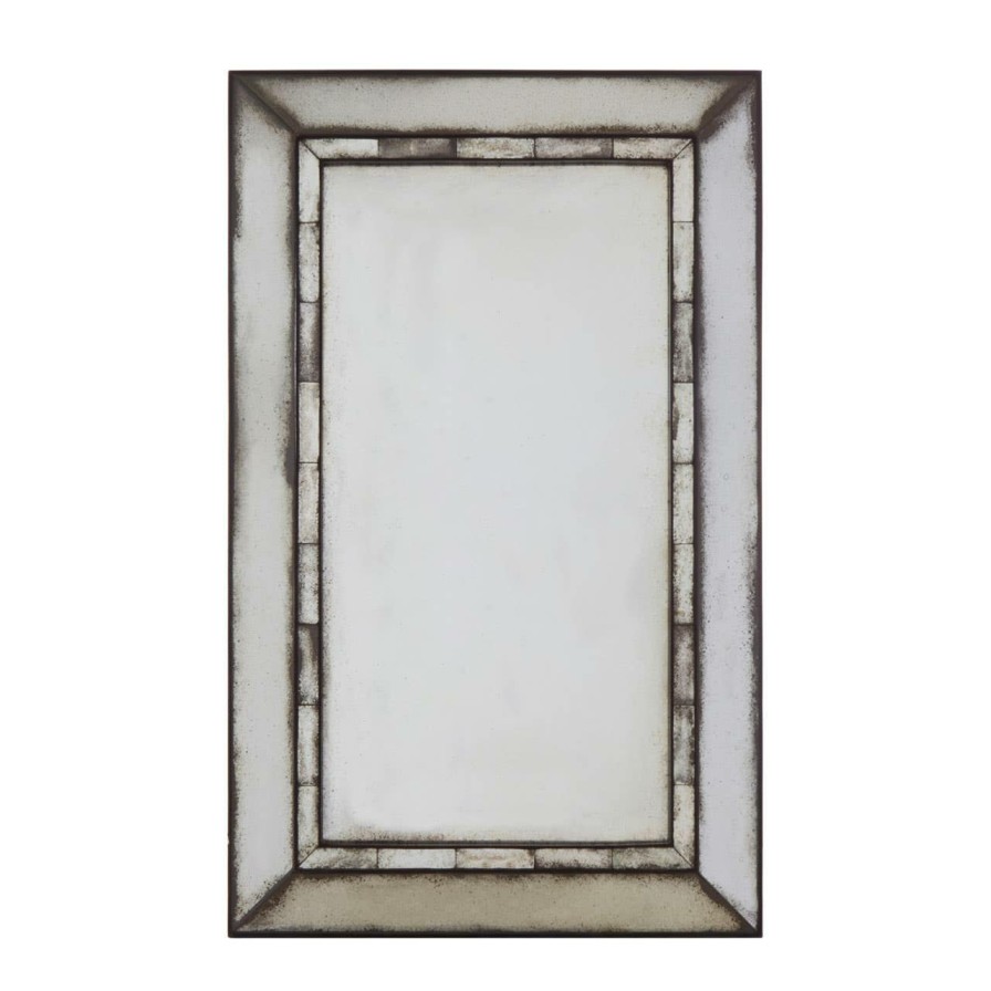 Bathe and Utility Fifty Five South Mirrors | Riza Rectangular And Tiled Wall Mirror