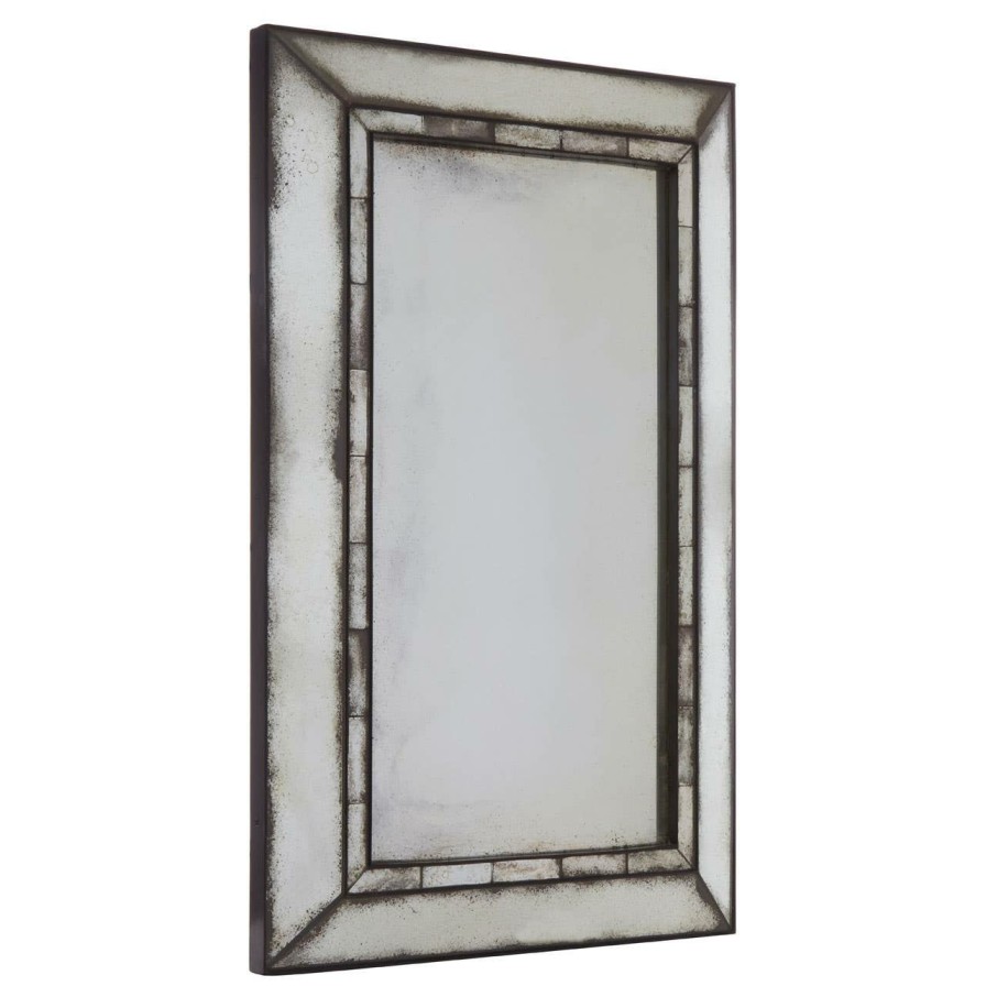 Bathe and Utility Fifty Five South Mirrors | Riza Rectangular And Tiled Wall Mirror