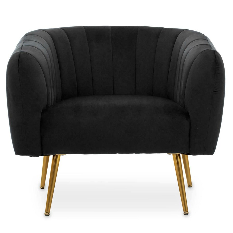FURNITURE Premier Seating | Larissa Black Velvet Chair