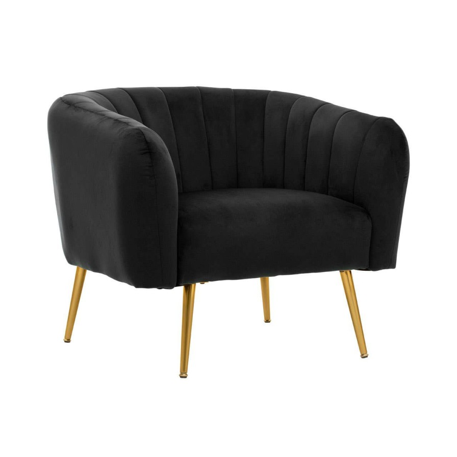 FURNITURE Premier Seating | Larissa Black Velvet Chair