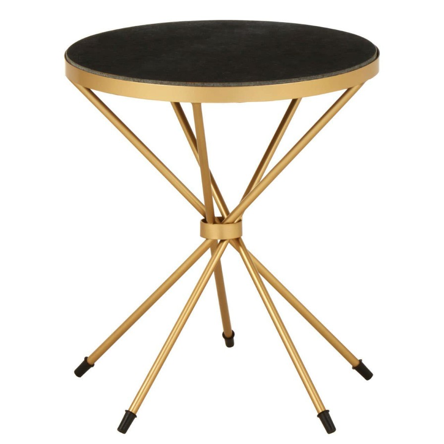 FURNITURE Fifty Five South Side Tables | Templar Black Marble Top Side Table