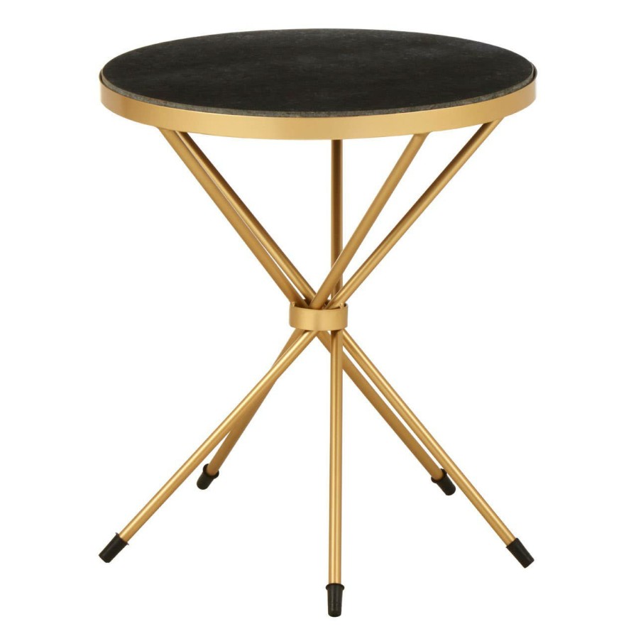 FURNITURE Fifty Five South Side Tables | Templar Black Marble Top Side Table
