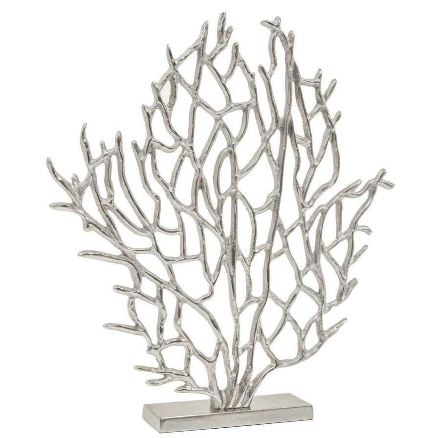 Accessories Fifty Five South Sculptures and Ornaments | Prato Small Silver Nickel Finish Coral Sculpture